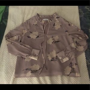 Dusty pink floral print top